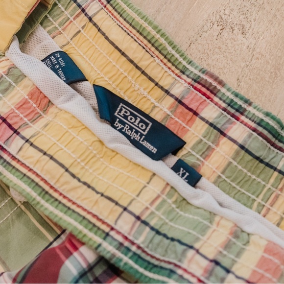 Ralph Lauren Multicolor Plaid Unisex Swim Trunks - Picture 2 of 2